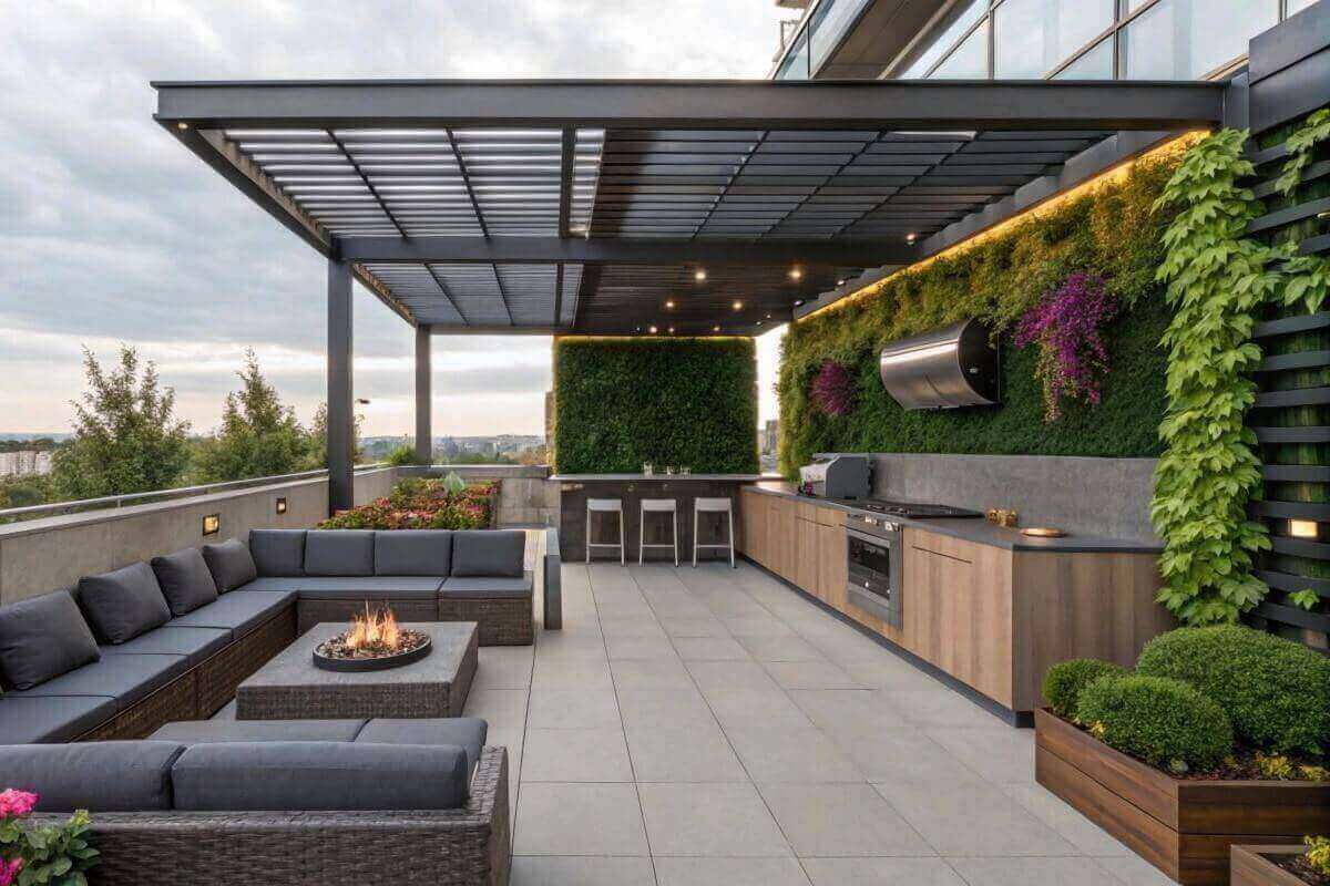 terraza verde